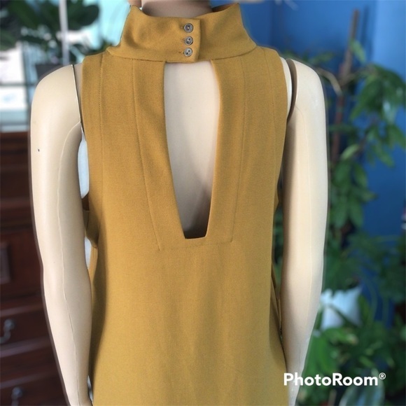 Free People Vintage Goldie Tunic Halter Mustar  Yellow mini Dress - Picture 5 of 8